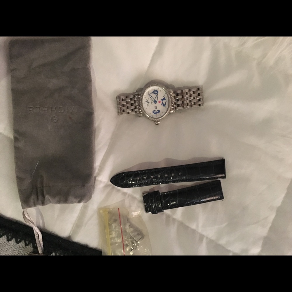 Ladies Michele CSX Blue diamond watch